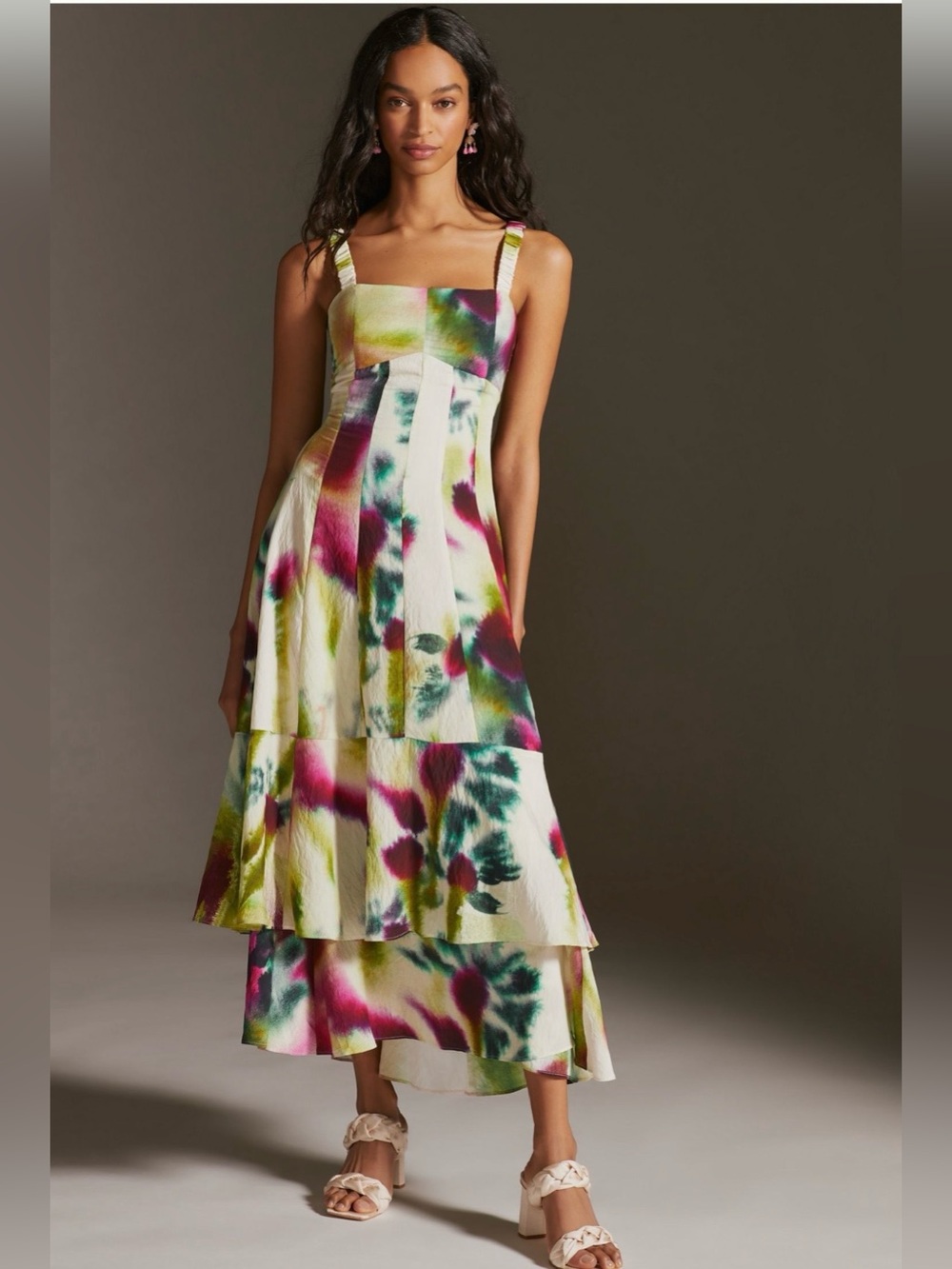 Anthropologie Tiered Maxi Dress Size 14